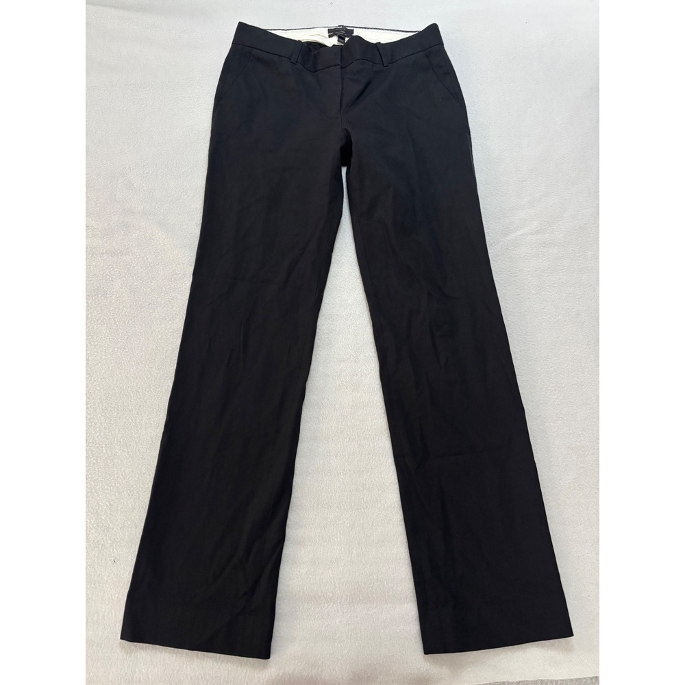 J.Crew Favorite Fit Black Straight Leg Dress Pants A1209 Size 6 Cotton Blend